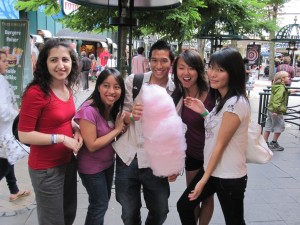 Our first huge cotton candy. Yum!